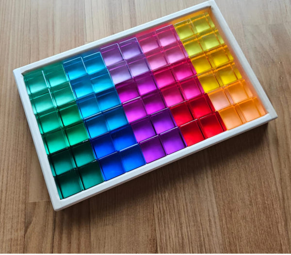 Rainbow-Coloured Lucite Cubes 60