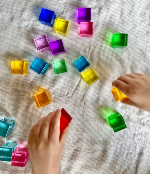Rainbow-Coloured Lucite Cubes 60