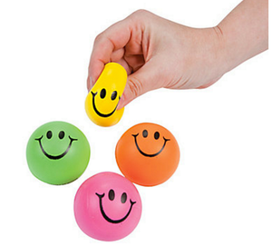 Mini Neon Smiley Stress Ball