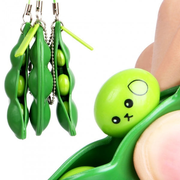 Edamame Pea Pod Keychain Bean Fidget Toy