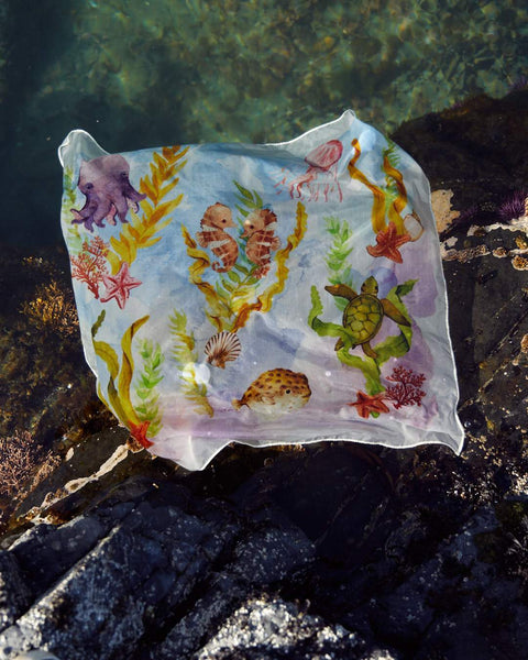 Mini Illustrated Playsilks by Sarah's Silks (Kelp Forest) - Limited Edition